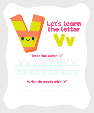 Let's Learn the Letter VV Worksheet