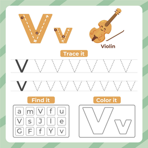 Grade K Letter V — Printable No-Prep Worksheet