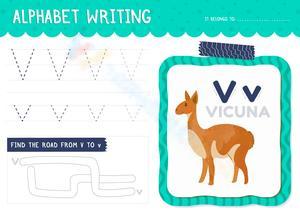 Alphabet Writing - V is for Vicuna