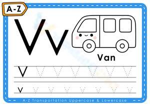 Letter V Tracing: V is for Van