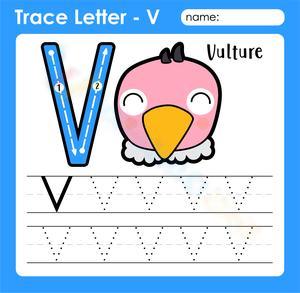 Trace Letter V Worksheet