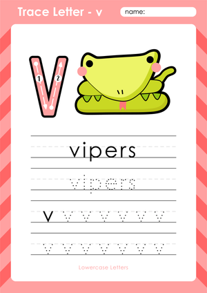 Letter V Writing Practice | Essential Kindergarten Worksheet
