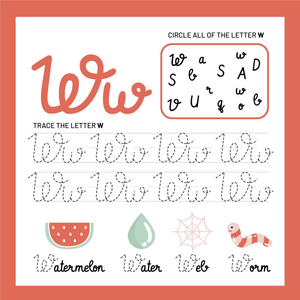 Circle and Trace Cursive W