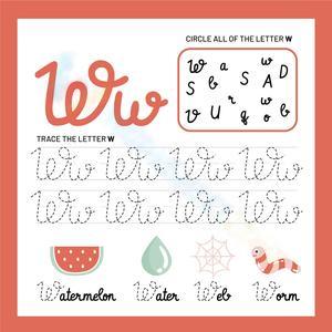 Circle and Trace Cursive W