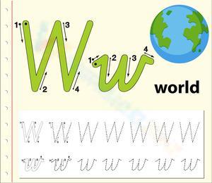 Wonderful World: Letter W Tracing