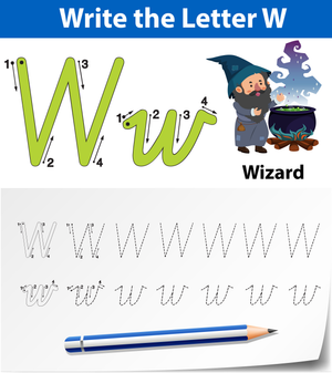 Printable Letter W Tracing Worksheet | Grade K