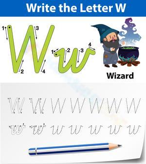 W is for Wizard! Magic Letter Tracing