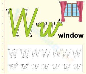 Letter W Tracing: W is for Window