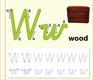 Cursive Letter W Worksheet | Grade 1 Printable