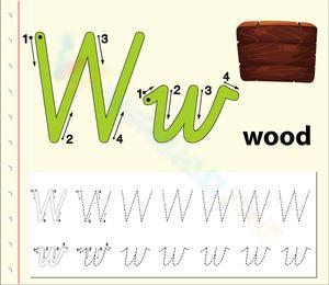 Fun Writing Practice: W is for Wood