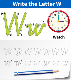 Printable Letter W Tracing Worksheet | Kindergarten ELA