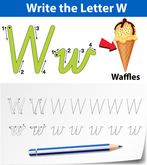 Cursive Letter W Tracing Worksheet | Essential Grade 1