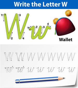 Printable Letter W Tracing Worksheet | Kindergarten