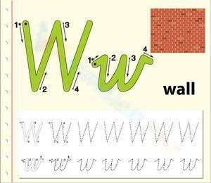 Letter W For Wall Handwriting Practice Sheet 