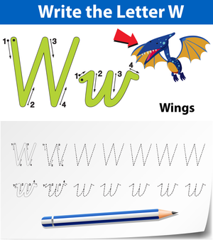 Printable Letter W Tracing Worksheet | Grade K
