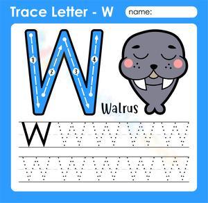 Trace Letter W Worksheet