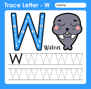 Trace Letter W Worksheet