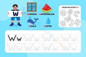 Color and Trace The Letter W