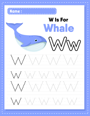 Tracing Letter Ww - W is for Whale