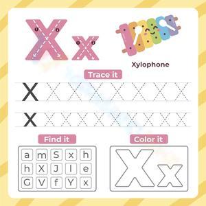 Letter X - Trace, Find, and Color