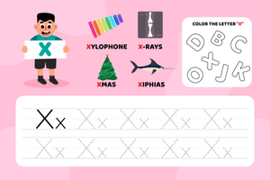 Color and Trace Letter X