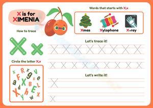 How to Trace Letter X Worksheet
