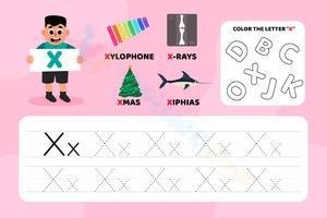 Color and Trace The Letter X
