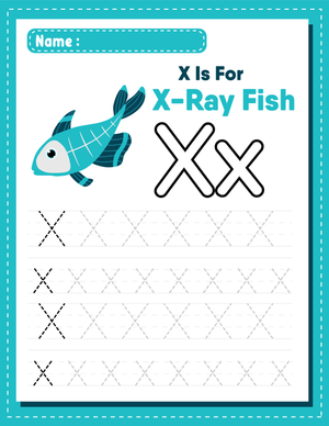 Letter X Tracing - X is for X-Ray Fish