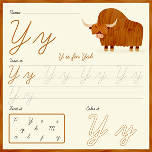 Cursive Letter Y Worksheet | Grade 1 Essential Practice