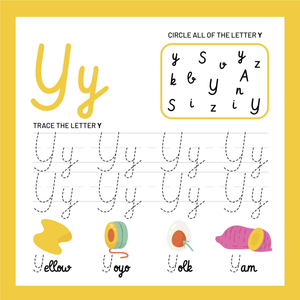 Cursive Letter Y Worksheet | Grade 1 Printable