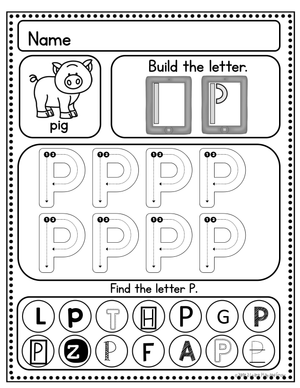 Printable Letter P Worksheet | Kindergarten Handwriting