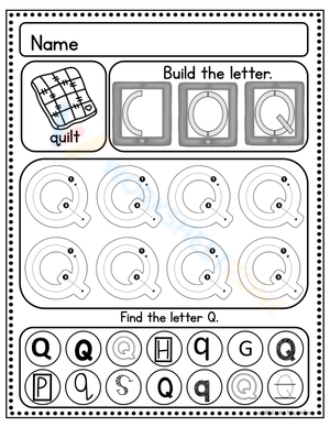 Letter Q: Handwriting Practice Worksheet
