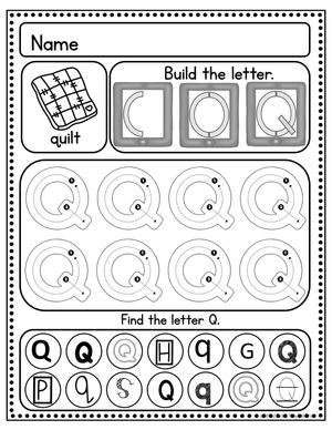 Letter Q: Handwriting Practice Worksheet