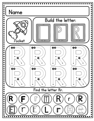 Improve Penmanship: Letter R Practice Sheet