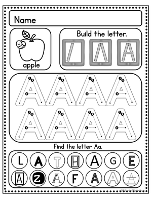 Printable Letter A Worksheet | Grade K Handwriting