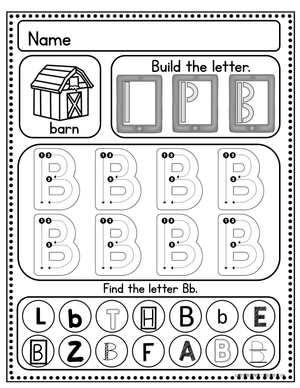 Letter B Handwriting Worksheet | Grade K-1 Essential