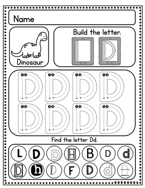 Handwriting Practice: Letter D Worksheet