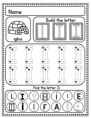 Handwriting Practice: Letter I Worksheet