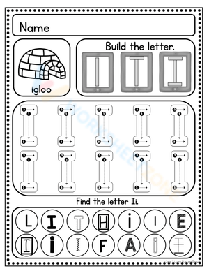Handwriting Practice: Letter I Worksheet