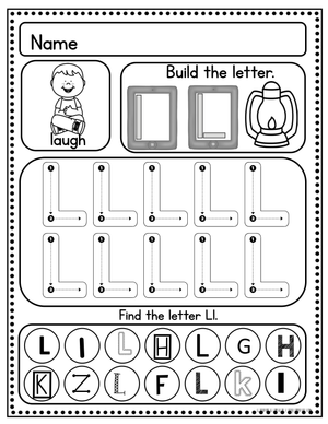 Handwriting Practice: Letter L Worksheet
