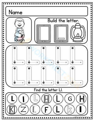 Handwriting Practice: Letter L Worksheet