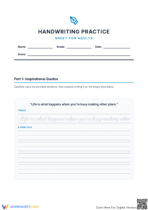  Adult Handwriting Practice: Quotes