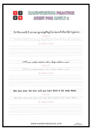 Practice Handwriting: Adults Worksheet