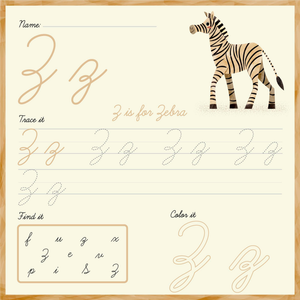 Trace Cursive Letter Z Worksheet