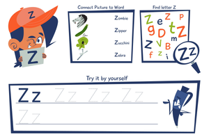 Grade 1 Letter Z — Printable No-Prep Worksheet