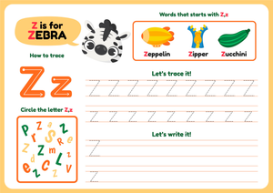 How to Trace Letter Z: Handwriting Practice Worksheet