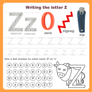 Writing the Letter Z: Alphabet Practice Worksheet