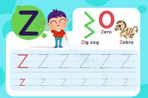 Handwriting Practice - Tracing Letter Z