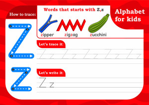 Letter Z Tracing Worksheet | Grade K-1 Printable