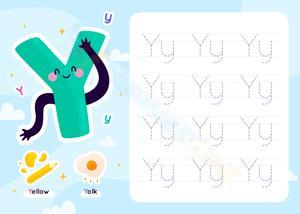 Handwriting Practice Tracing Letter 'Y'